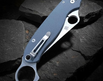 Espaciador trasero de Karambit de latón hecho a mano • Spyderco PM2 y Para 3