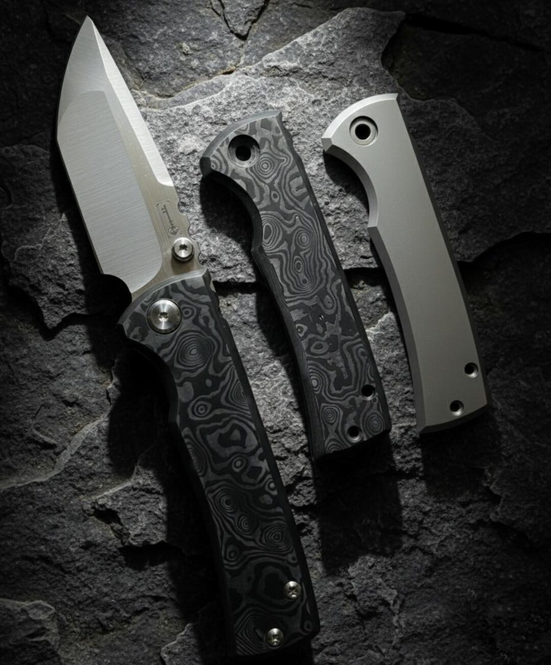 Fatcarbon Black Dunes Knife Scale • Chaves Ultramar Gen 4 Frame