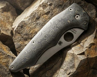 Casquillos Fatcarbon Camo dorados y cobre para cuchillos Spyderco