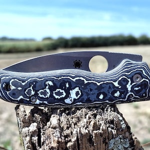 FATCARBON SCALES for SPYDERCO Paramilitary 2/Para 3/Smock/Manix2/Shaman/Yojimbo 2/Yojumbo • Hinderer  • Chaves Knife Demko