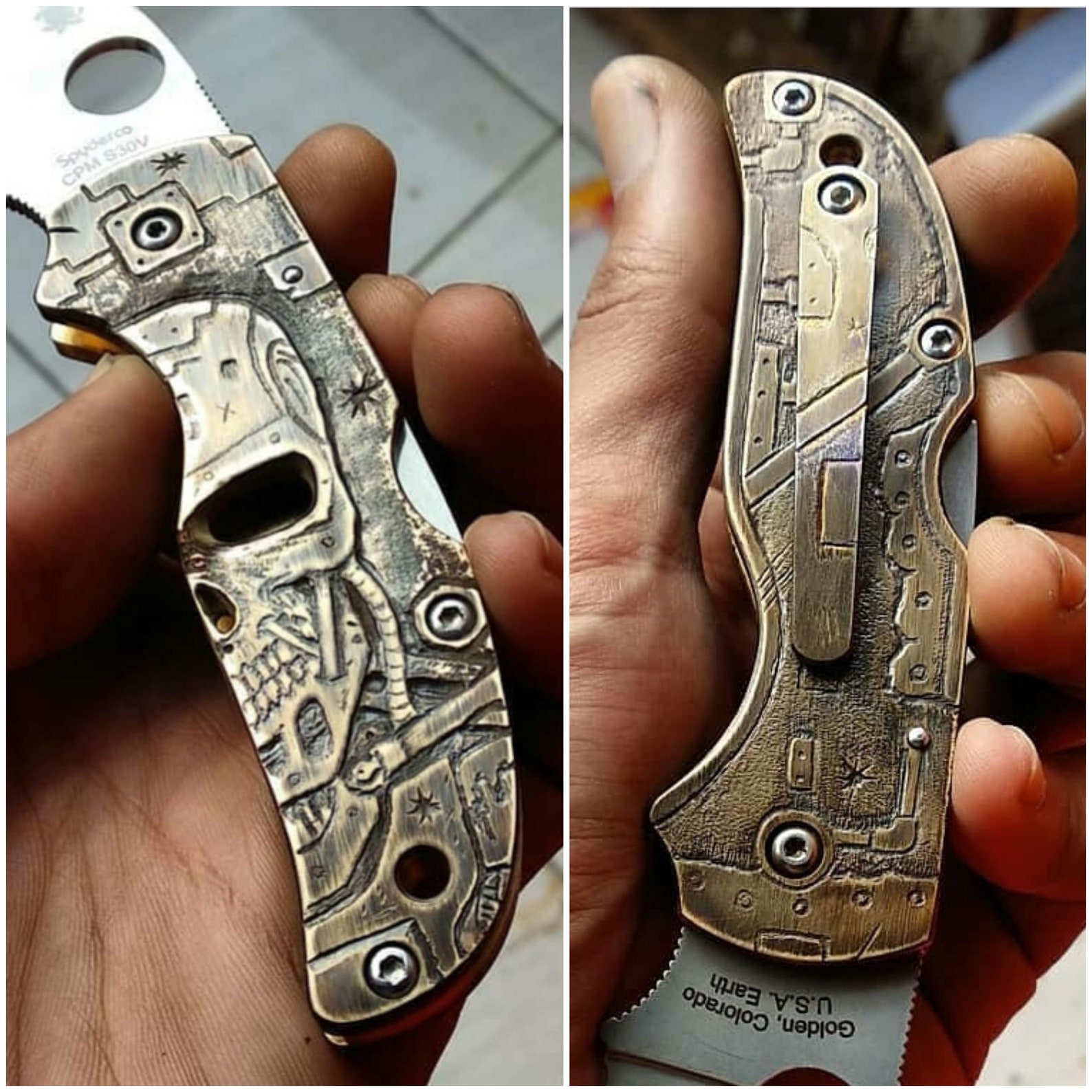 Knife Scales SPYDERCO Custom Made to Order SPYDERCO PM2 Etsy