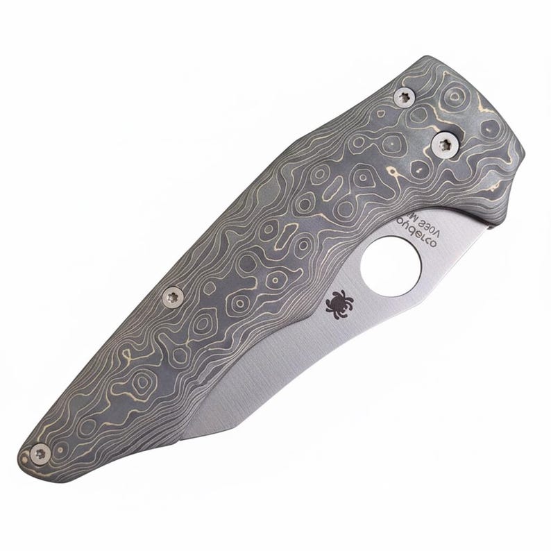 Fatcarbon Camo Gold-Copper Knife Scales for Spyderco image 2