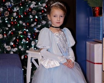 Christmas Cinderella Dress, Dress Tutu Style, Christmas, New Year, Birthday, Costume Party, Kids Photo Shoot Costume, Disney Dress Princess'