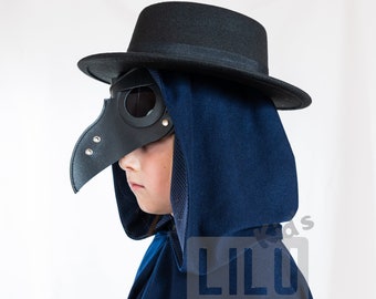 HALLOWEEN Plague Doctor Hat, Mask, Black Long Peak, Plague Doctor Mask, Bird Mask