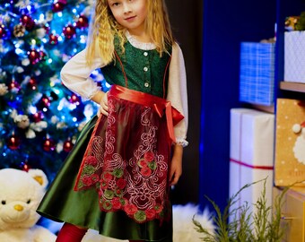 Costume Sapin De Noël Femme Sans Manches - Tulle Vert Avec Accessoires (chapeau, Sac, Chaussettes) - 2