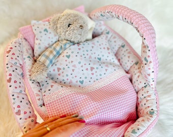 Вафельный мешок Rosa с постельным бельем для кукол от 35 до 53 см, мини-люлька для игрушек ручной работы, цвета разные