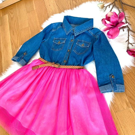 Girls Jean Dress Western Girl Denim Dress Blue Jean Baby Etsy