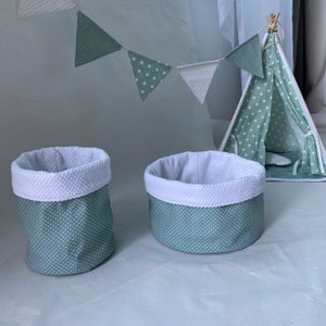 Conjunto de utensílios de 2 partes, organizador, cesta de armazenamento, cesta de tecido, estilo boho, trocador, quarto de bebê, cesta de fraldas, armazenamento