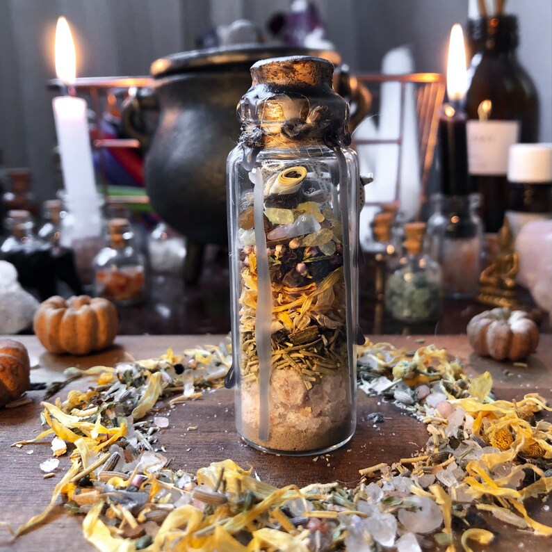 Protection spell jar witch bottle pagan spiritual wicca Etsy
