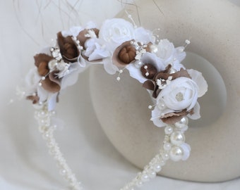 Serre-tête perlé, serre-tête de mariage, serre-tête, accessoires pour cheveux, couronne de fleurs