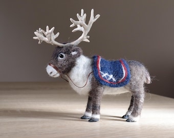 Felted reindeer. Wool reindeer
