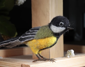 Felted bird. Handmade Felted Titmouse