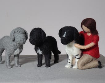 Felted Newfoundland dog. Custom order.
