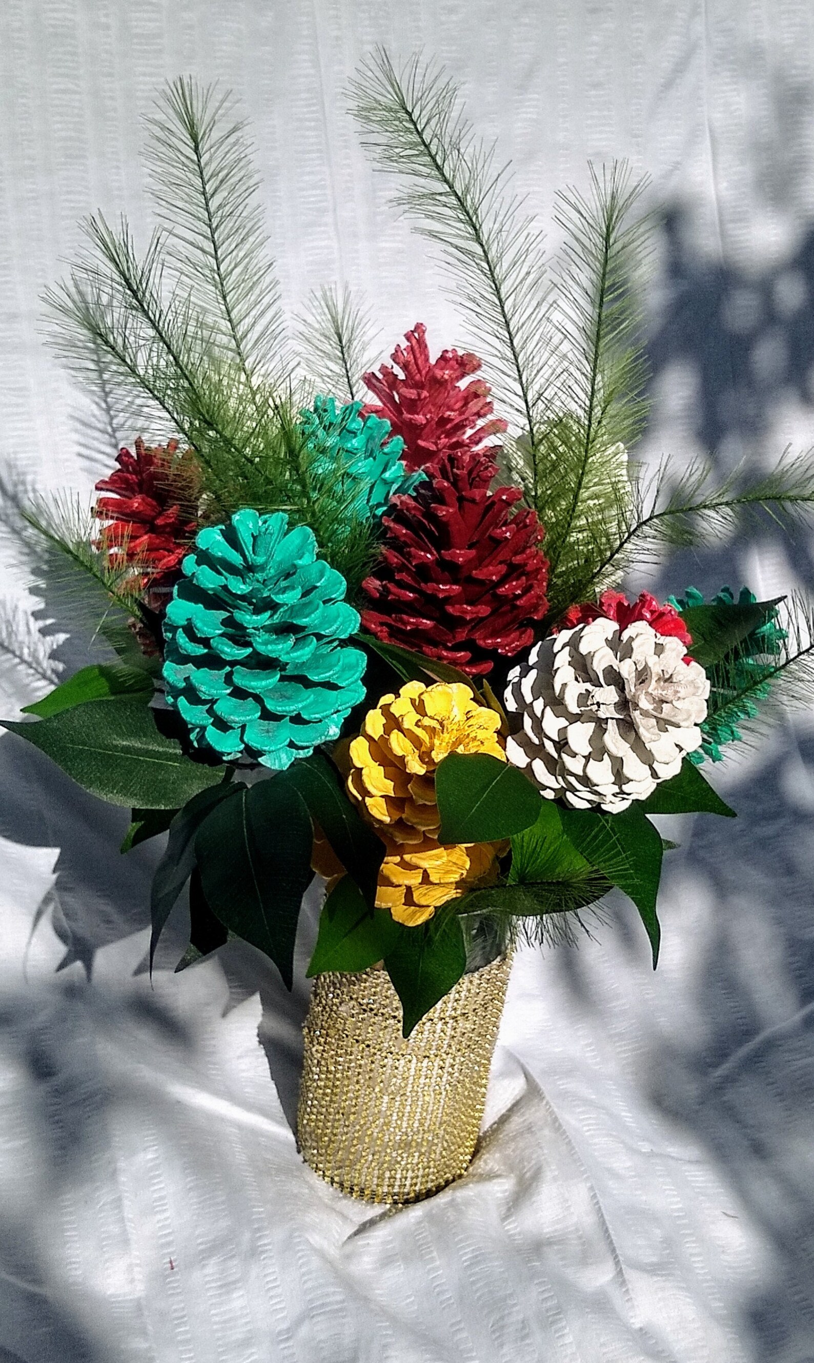 Pinecone bouquet with vase Etsy.de