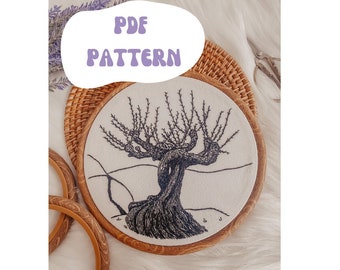 PDF PATTERN: Whomping Willow Embroidery Pattern