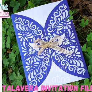 File di taglio SVG Talavera messicano di ispirazione tradizionale, XV Años, Festa messicana, Matrimonio messicano