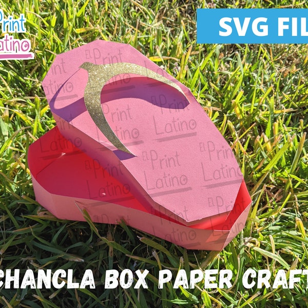 Chancla Paper SVG, Latino Paper Crafts, Chancla, Strawberry Box, Rose Box, Flower Box SVG