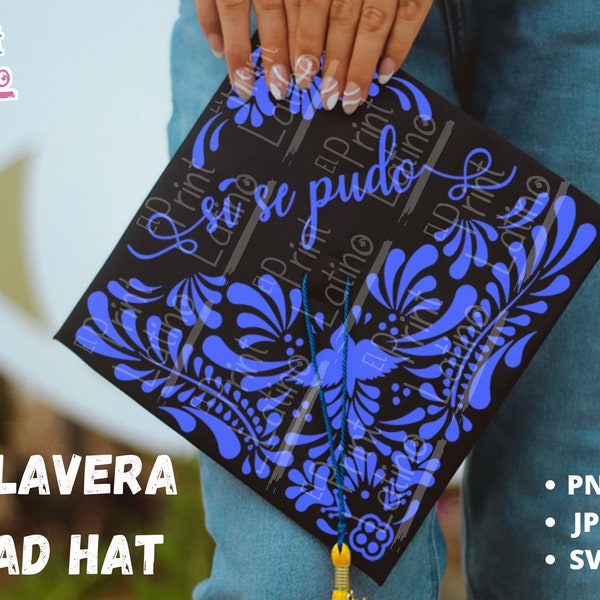 Talavera Graduation Hat - DIY Grad Hat, Latino Inspired Grad Hat, DIY Talavera Hat