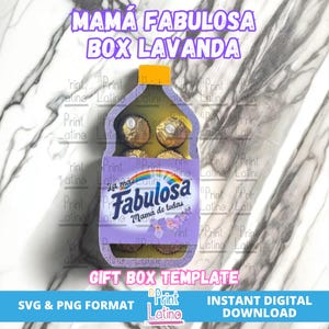 Mama Fabulosa Lavanda Box SVG, Latino Paper Crafts, Strawberry Box, Rose Box, Flower Box, Print & Cut Box