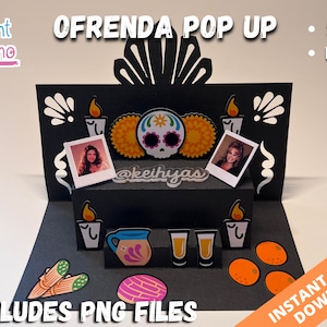 Ofrenda Popup avec découpes Ofrenda, carte Popup Dia de Muertos, Jour des morts, projet de papier cartonné Ofrenda