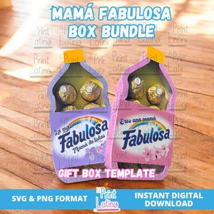 Mama Fabulosa Box Paper SVG, Latino Paper Crafts, Strawberry Box, Rose Box, Flower Box, Print & Cut Box