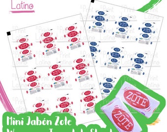 Mini Jabon 'Zote' Wrap Template - Complétez votre 'Lavaderitos' avec ce modèle pour envelopper vos propres mini-savons « ZOTE ».