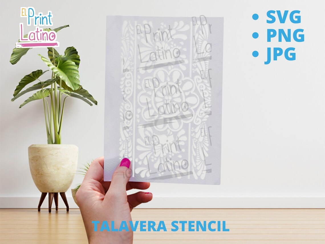 Traditional Talavera Mexican Inspired Stencil Digital Download File Etsy