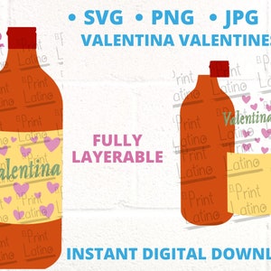 Valentines Day Salsa Fully Layerable, Latino Valentines Day, Dia de San Valentin, Valentina con Corazones