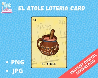 El Atole Loteria Card, Mexican Loteria Card, Winter, Fall Loteria Card, Loteria Mexicana