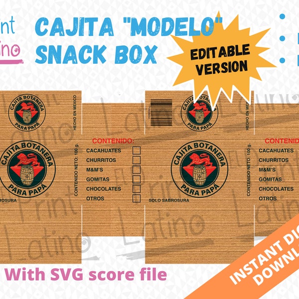 Editable Modelo Snack Box: Make your own Modelo cajitas / snack boxes!