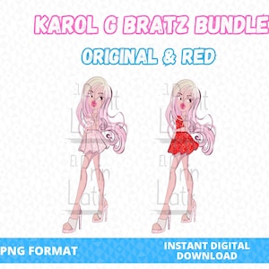 Muñeca Karol G Dos Versiones - Pack Versión Roja / Navidad Karol G / Navidad / Bichota
