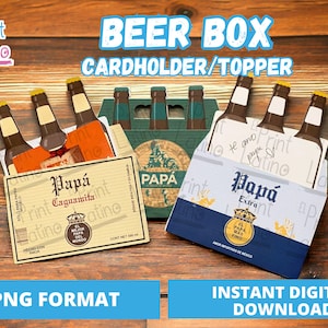 Father's Day Beer Box Cardholder, Caguamita card holder, Indio cardholder, Corona card holder Gift Card Holder, Print & Cut, Día del Padre