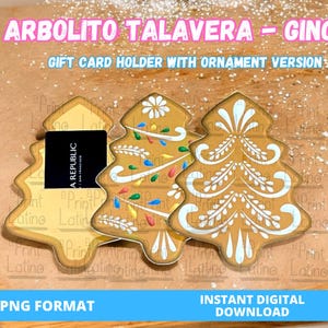 Talavera Arbolito Gift Card Holder - Ginger Version | Christmas Paper Crafts | Navidad | Talavera Christmas Gift Card Holder