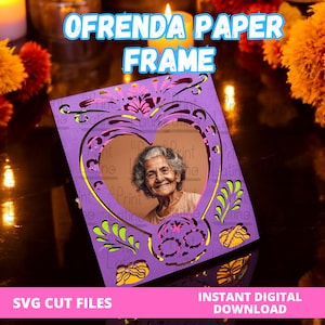 Ofrenda Frame Layered Cutout, Dia de Muertos, Dia dos Mortos, Projeto de Papelão Ofrenda File