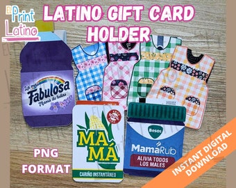 Mandil, Fabulosa, Maseca, Vaporub Gift Card Holder Bundle, Latino Paper Crafts, Mexican Mothers Day, Dia de las Madres,  Latino Mothers Day