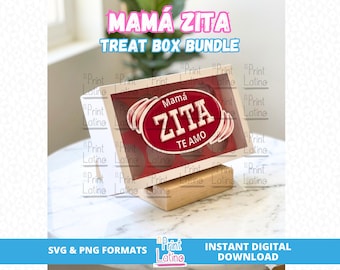 Mamá Zita Box, Mexican Soap Paper Box SVG, Dia de Las Madres SVG Caja, Latino Strawberry Box SVG
