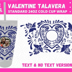 Valentijn talavera | Standaard 24 oz koude beker wrap, Valentijnsdag wrap, paren SVG, Dia del Amor wrap