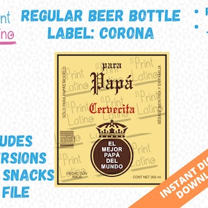 Corona Labels Set: Papás, Abuelo, Tio, Padrino Cajita Botanera, Fathers Day Gift Ideas, Dia de los Padres DIY