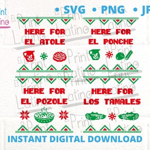 Latino Ugly Ugly Noël Pull Bundle | Pull de Noël moche espagnol | Noël, Hiver, Vacances SVG