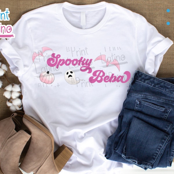 Spooky Beba Sublimation and Bonus Free SVG, Halloween File |Spanish Halloween | Pink Halloween