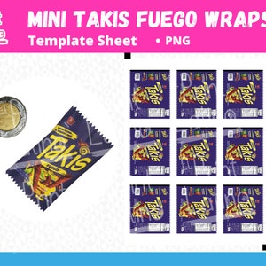 Wrap template &#39; Mini Takis&#39; PNG file - Perfect for Mini Stores, Magnets, Keychains