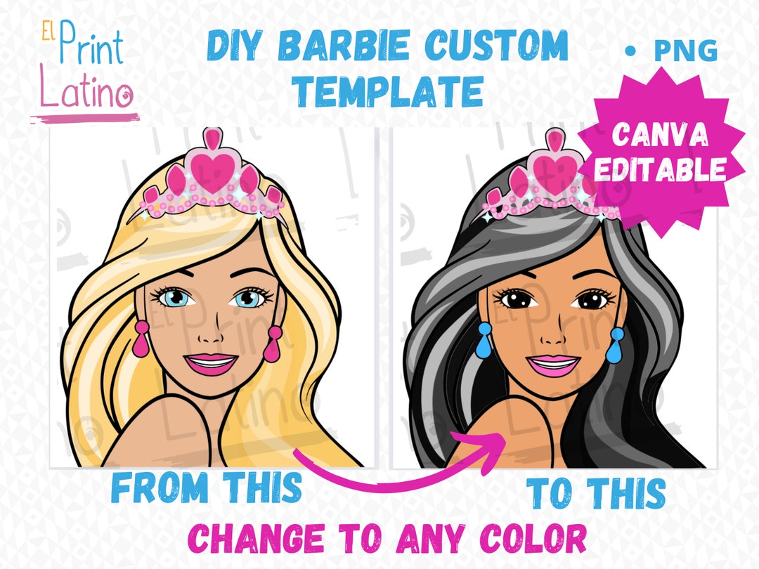 DIY Barbie Custom Template Custom Barbie Barbie Template Etsy
