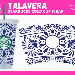 Traditional Talavera Tiles Inspired Starbucks Cup Wrap