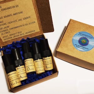 5 organic and natural perfumes with essential oils in a box set