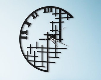 Minimalist Clock, Contemporary Clock, Unique Wall Clock, Metal Wall Clock,  Housewarming Gift, Gifts For Him, Wanduhr, Horloge Murale