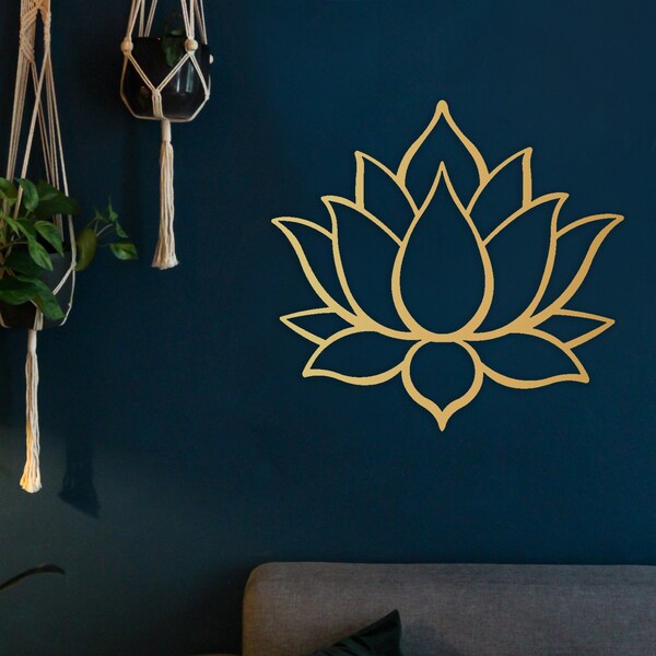 Gold Lotus Metal Wall Decor, 3D Mandala Art, Gold Boho Wall Decor, Mandala Wall Art Bedroom, Livingroom Wall Art, Lotus Flower Gift