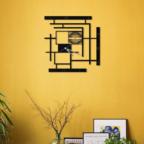 Geometric Wall Clock Etsy