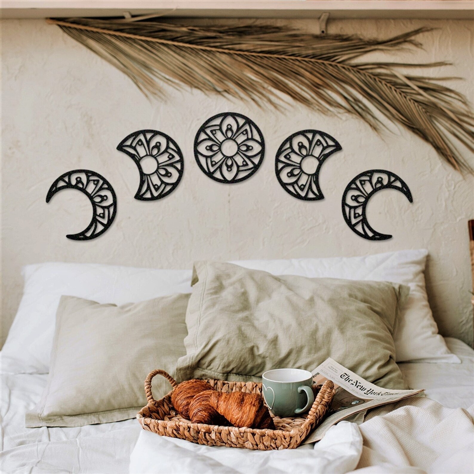 Lunation Moon Metal Wall Decor Moon Art Set Metal Wall Art Etsy