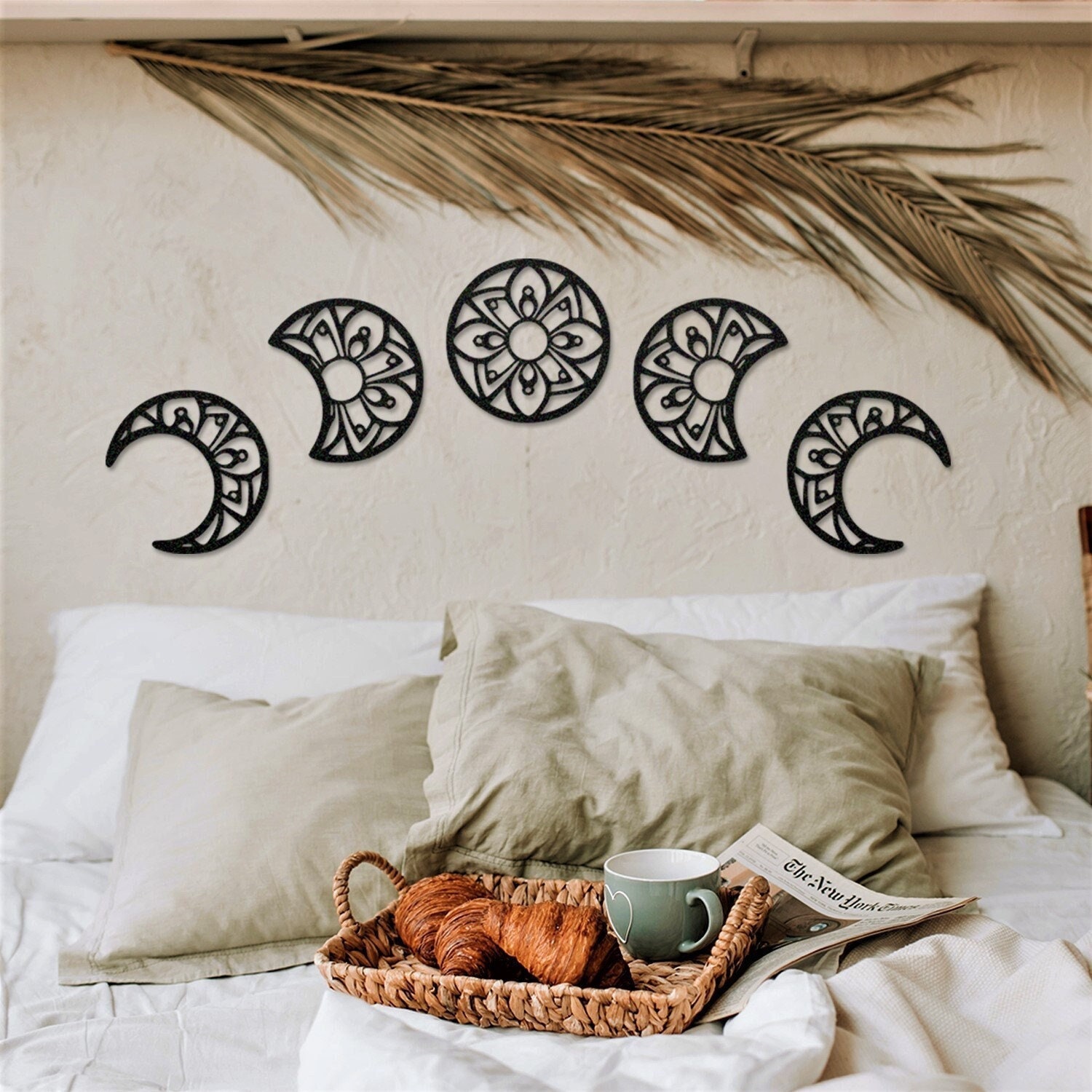 Lunation Moon Metal Wall Decor Moon Art Set Metal Wall Art Etsy