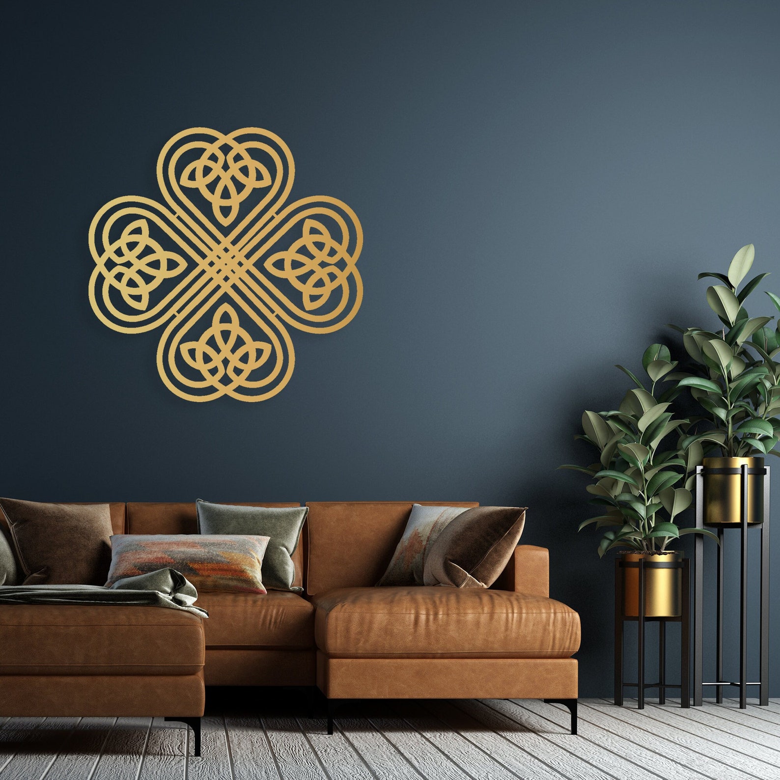 Gold Celtic Knot Metal Wall Art Irish Wall Decor Zen Metal Etsy